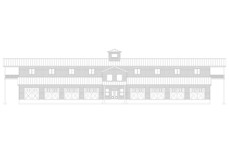 House Blueprint - Exterior - Front Elevation 5 for Barndominium House Plan #1060-506 - 8 bed, 5 bath