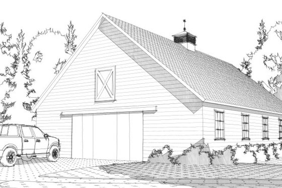 Exterior - Front Elevation for Country House Plan #63-332, 0.5 bath
