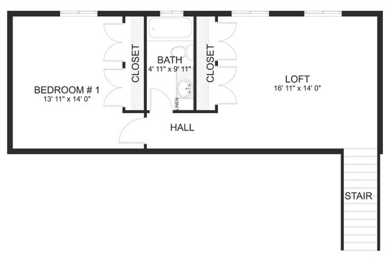 Floor Plan - Upper Floor for Craftsman House Plan #1060-461 - 3 bed, 3 bath