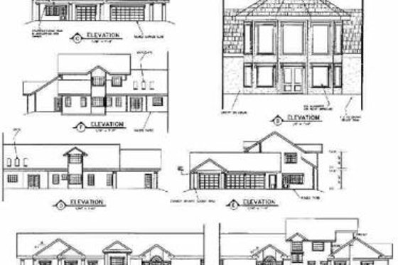 Exterior - Rear Elevation for Traditional House Plan #60-519 - 4 bed, 3 bath