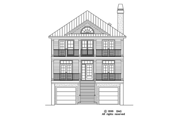 Exterior - Front Elevation 7 for Classical House Plan #929-506 - 3 bed, 2.5 bath