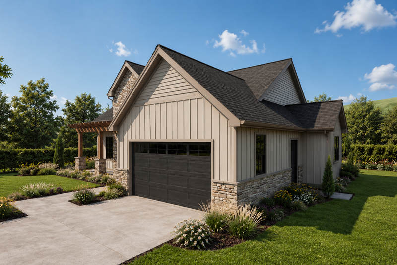 Architectural House Design - Exterior - Front Elevation 3 for Farmhouse House Plan #48-1226 - 2 bed, 2 bath