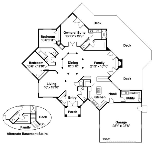 Architectural House Design - Contemporary Floor Plan - Main Floor Plan #124-410