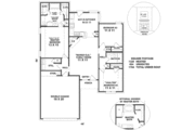 European Style House Plan - 3 Beds 2 Baths 1320 Sq/Ft Plan #81-174 