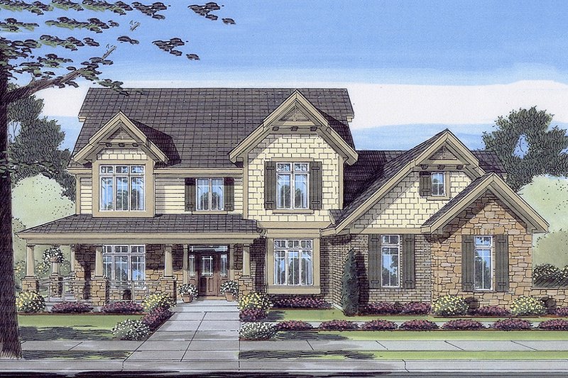 Home Plan - Craftsman Exterior - Front Elevation Plan #46-442