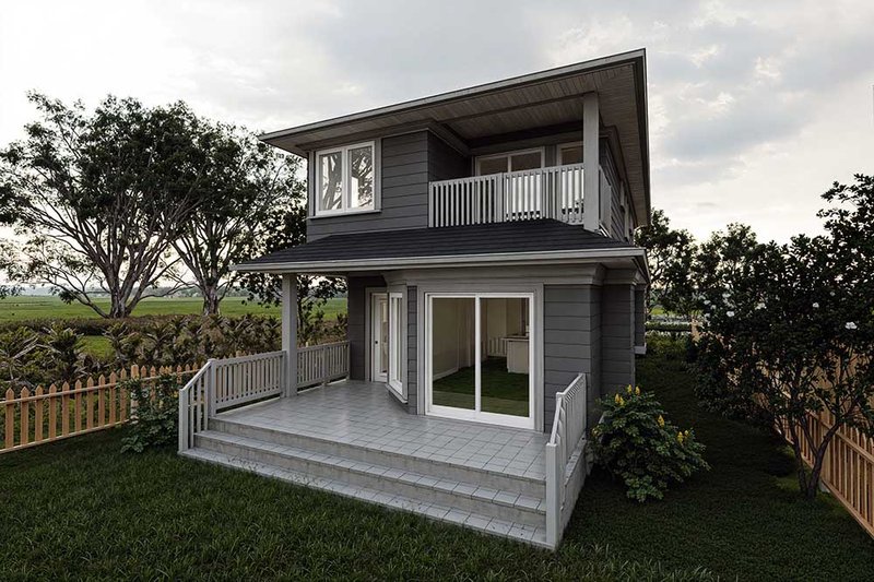 Architectural House Design - Exterior - Rear Elevation for Contemporary House Plan #1101-27 - 2 bed, 2.5 bath