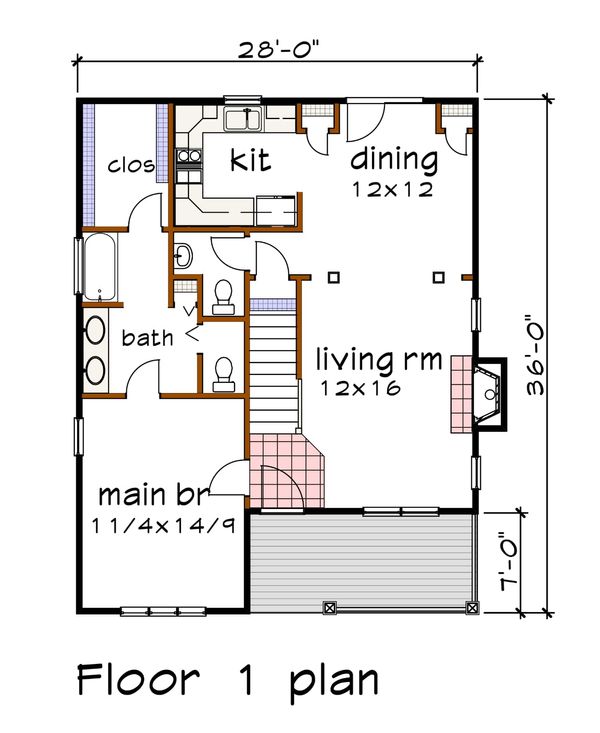 House Blueprint - Craftsman Floor Plan - Main Floor Plan #79-299