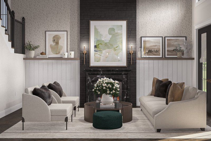 Architectural House Design - Interior - Family Room 1 for Victorian House Plan #455-497 - 4 bed, 2.5 bath