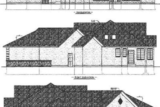 Exterior - Rear Elevation for Traditional House Plan #409-103 - 2 bed, 2.5 bath