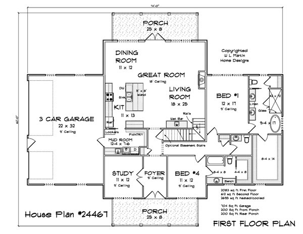House Design - Farmhouse Floor Plan - Main Floor Plan #513-2260
