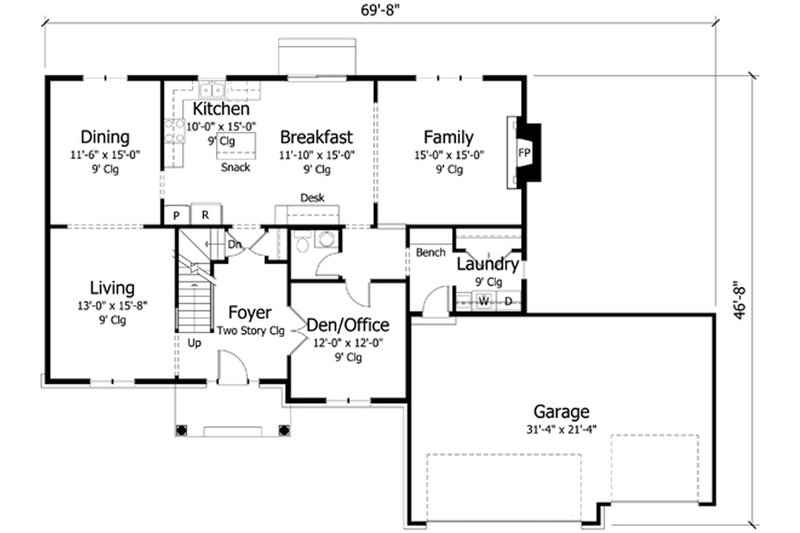 Traditional Style House Plan - 4 Beds 2.5 Baths 2775 Sq/Ft Plan #51-392 ...