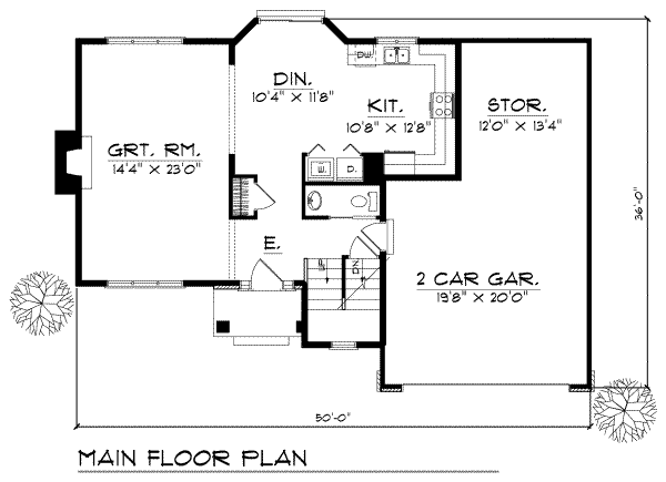 Home Plan - Traditional Floor Plan - Main Floor Plan #70-169