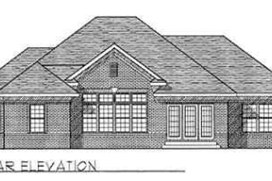 Exterior - Rear Elevation for Traditional House Plan #70-362 - 3 bed, 3 bath