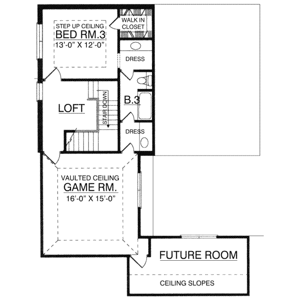 House Plan Design - European Floor Plan - Upper Floor Plan #40-195