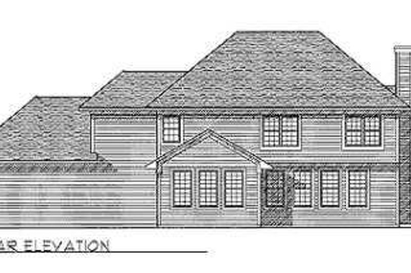 Home Plan - Exterior - Rear Elevation for Bungalow House Plan #70-491 - 4 bed, 2.5 bath
