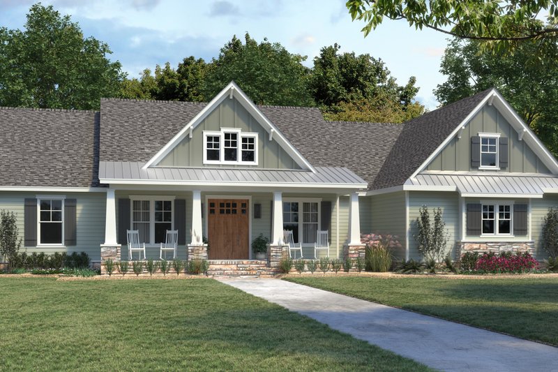 Dream House Plan - Farmhouse Exterior - Front Elevation Plan #1074-32