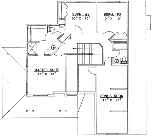 Traditional Floor Plan - Upper Floor Plan #117-235