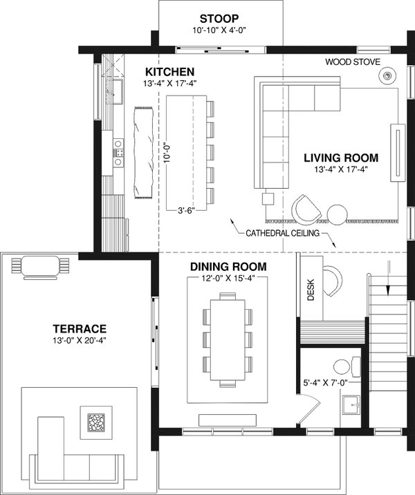 Contemporary Floor Plan - Upper Floor Plan #23-2866
