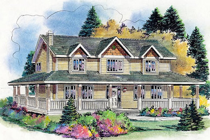 Country Style House Plan - 5 Beds 2.5 Baths 2388 Sq/Ft Plan #18-4460