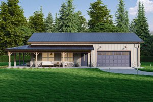 Barndominium Exterior - Front Elevation Plan #1106-10