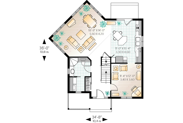 House Plan Design - Traditional Floor Plan - Main Floor Plan #23-265