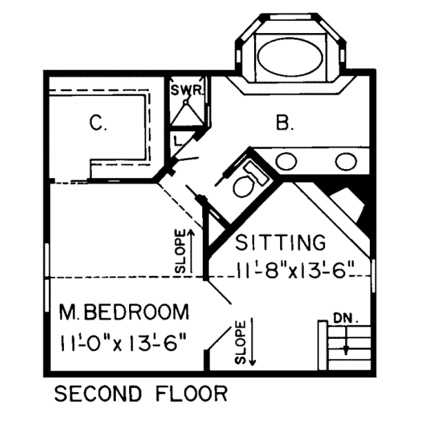 Country Floor Plan - Upper Floor Plan #312-181
