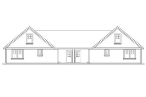 Exterior - Rear Elevation for Craftsman House Plan #124-709 - 3 bed, 2 bath