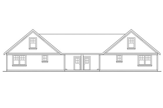 Exterior - Rear Elevation for Craftsman House Plan #124-709 - 3 bed, 2 bath