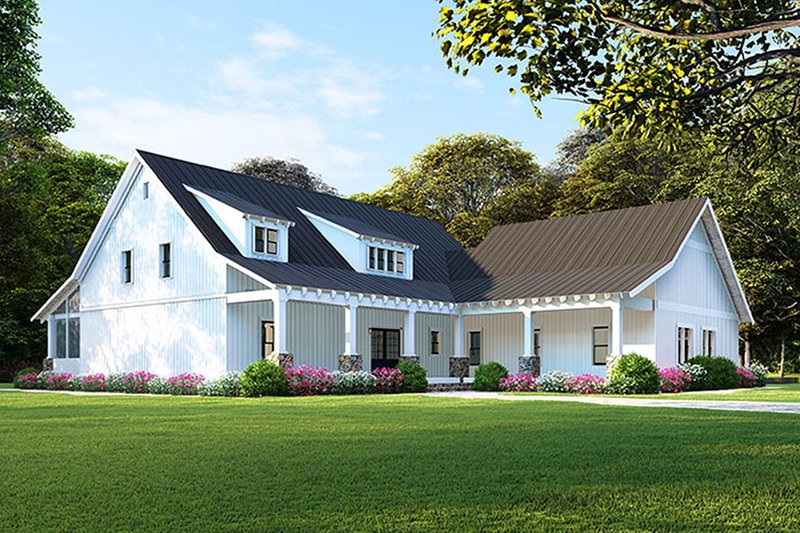 House Blueprint - Farmhouse Exterior - Front Elevation Plan #923-107