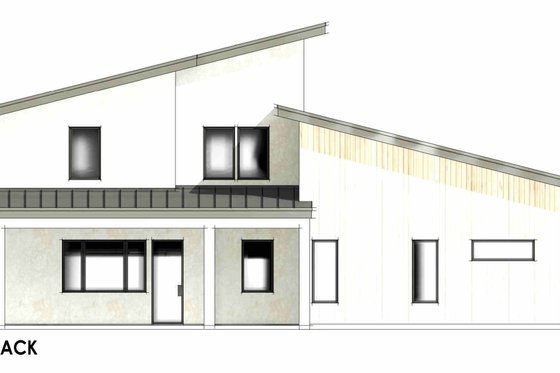 Exterior - Rear Elevation 1 for Modern House Plan #1096-134 - 3 bed, 2.5 bath