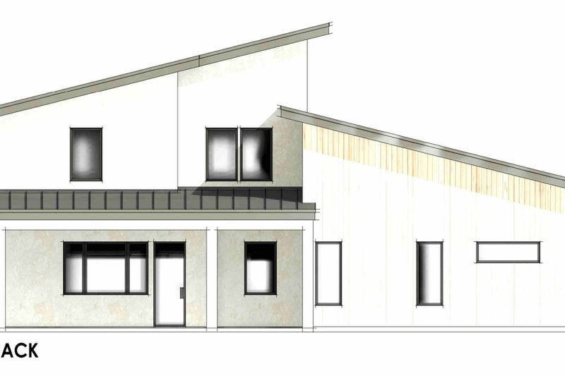 House Design - Exterior - Rear Elevation 1 for Modern House Plan #1096-134 - 3 bed, 2.5 bath