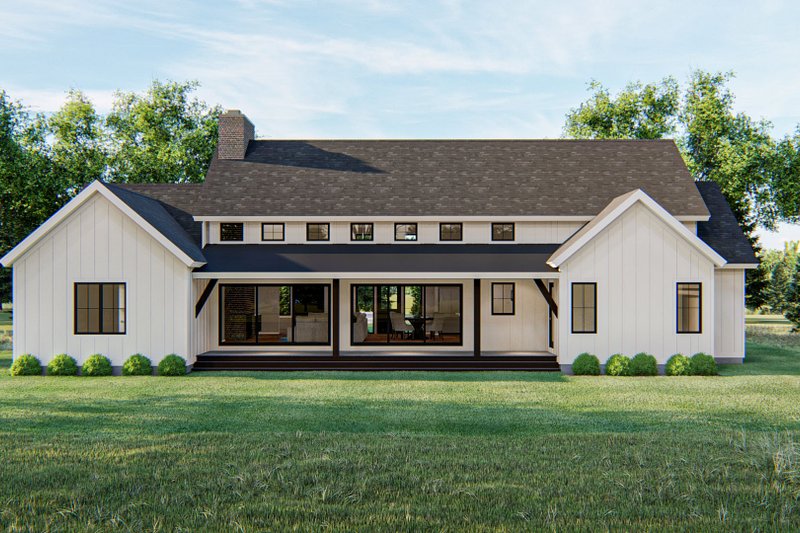 House Design - Exterior - Rear Elevation for Farmhouse House Plan #455-264 - 3 bed, 3.5 bath
