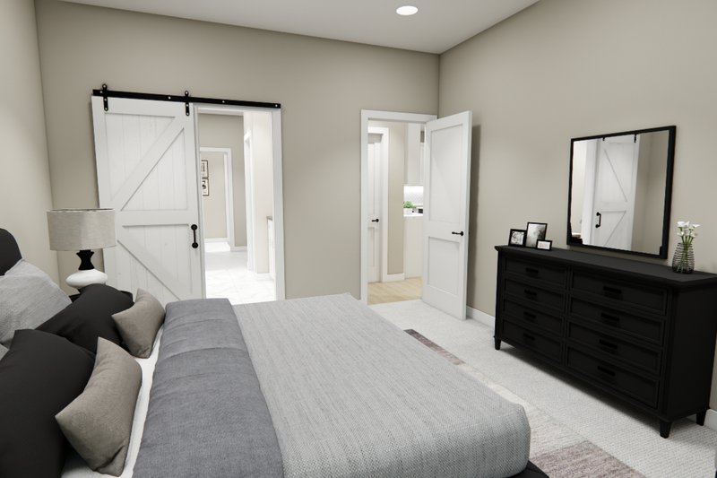 Architectural House Design - Interior - Master Bedroom 1 for Farmhouse House Plan #51-1404 - 3 bed, 2 bath