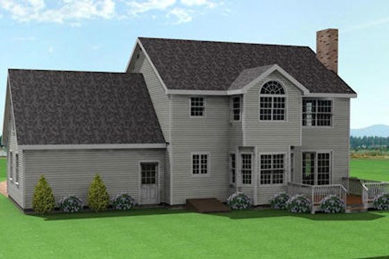 Exterior - Rear Elevation for Traditional House Plan #75-160 - 3 bed, 2.5 bath