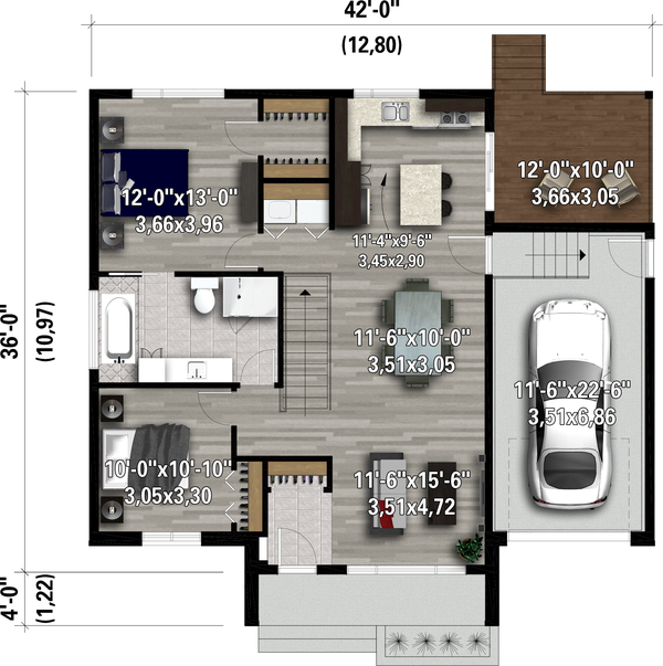 House Design - Contemporary Floor Plan - Main Floor Plan #25-4902