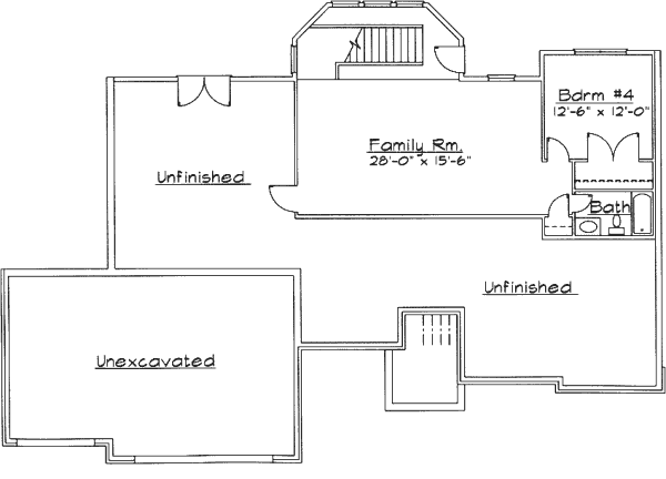 House Design - Traditional Floor Plan - Lower Floor Plan #31-119