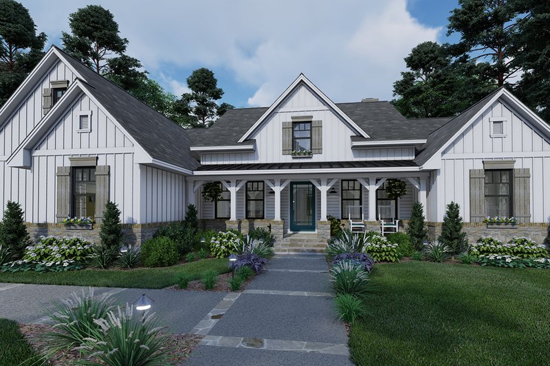 House Blueprint - Farmhouse Exterior - Front Elevation Plan #120-265