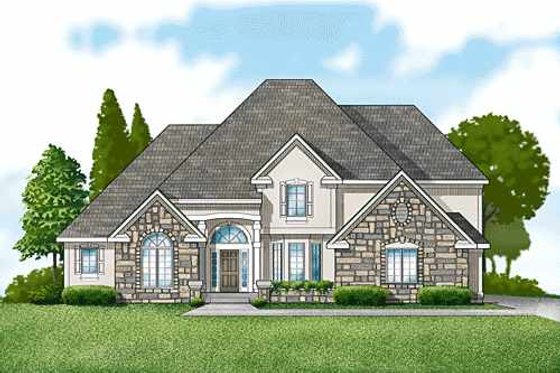 Exterior - Front Elevation for Traditional House Plan #67-288 - 4 bed, 4 bath