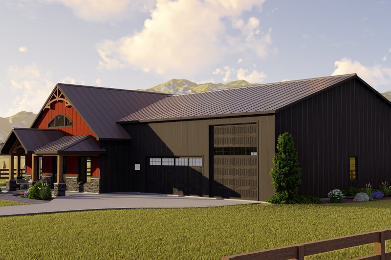 Dream House Plan - Exterior - Other Elevation 1 for Barndominium House Plan #1064-148 - 3 bed, 2 bath