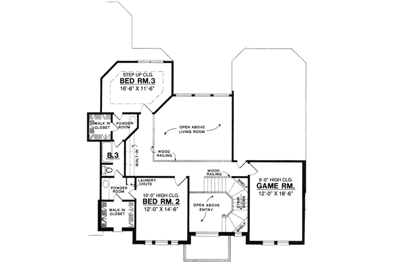 Home Plan - Floor Plan - Upper Floor for European House Plan #40-183 - 3 bed, 2.5 bath