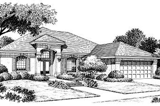 Exterior - Front Elevation for European House Plan #417-260 - 3 bed, 2 bath