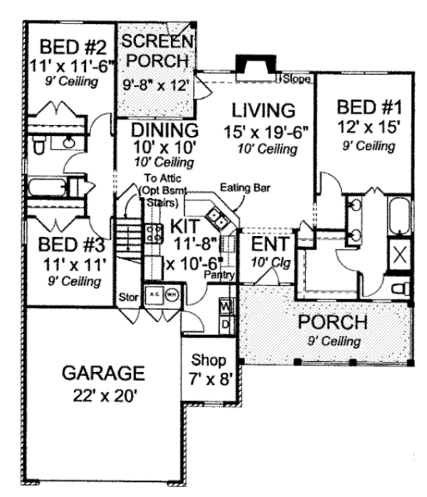 Dream House Plan - Traditional Floor Plan - Main Floor Plan #20-1673