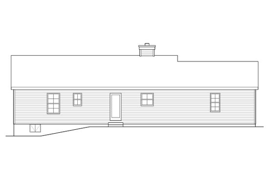 Exterior - Rear Elevation for Ranch House Plan #22-621 - 3 bed, 2 bath