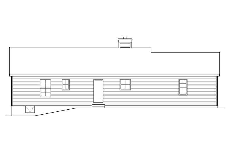 Dream House Plan - Exterior - Rear Elevation for Ranch House Plan #22-621 - 3 bed, 2 bath