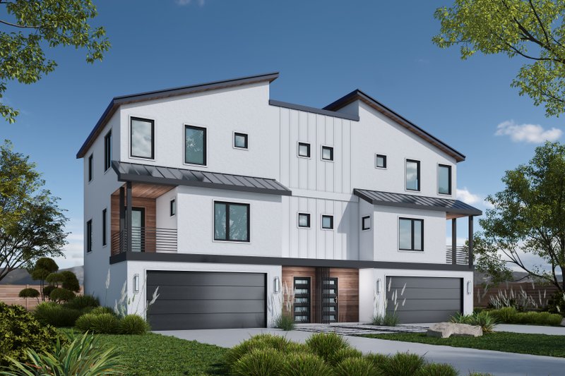 House Plan Design - Exterior - Front Elevation 2 for Contemporary House Plan #20-2620 - 3 bed, 3.5 bath