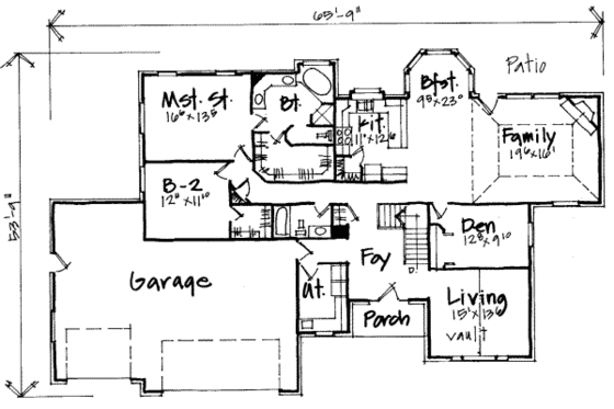 Floor Plan - Main Floor for Traditional House Plan #308-213 - 6 bed, 4 bath