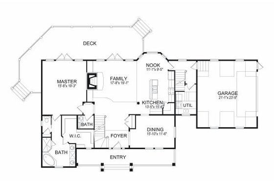 Floor Plan - Main Floor for European House Plan #417-277 - 3 bed, 2.5 bath