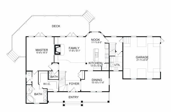 House Plan Design - European Floor Plan - Main Floor Plan #417-277