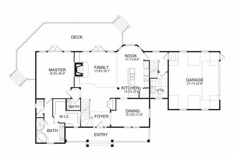 Dream House Plan - Floor Plan - Main Floor for European House Plan #417-277 - 3 bed, 2.5 bath