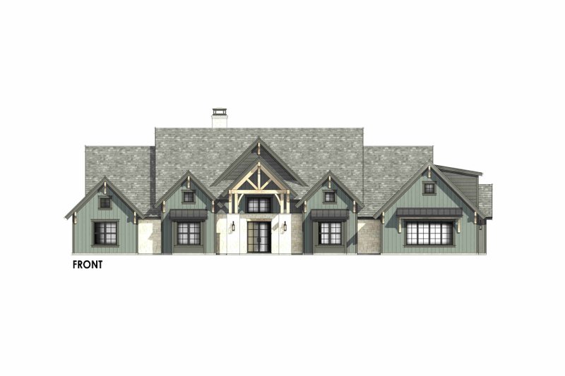 Architectural House Design - Exterior - Front Elevation 8 for Country House Plan #1096-212 - 4 bed, 5 bath